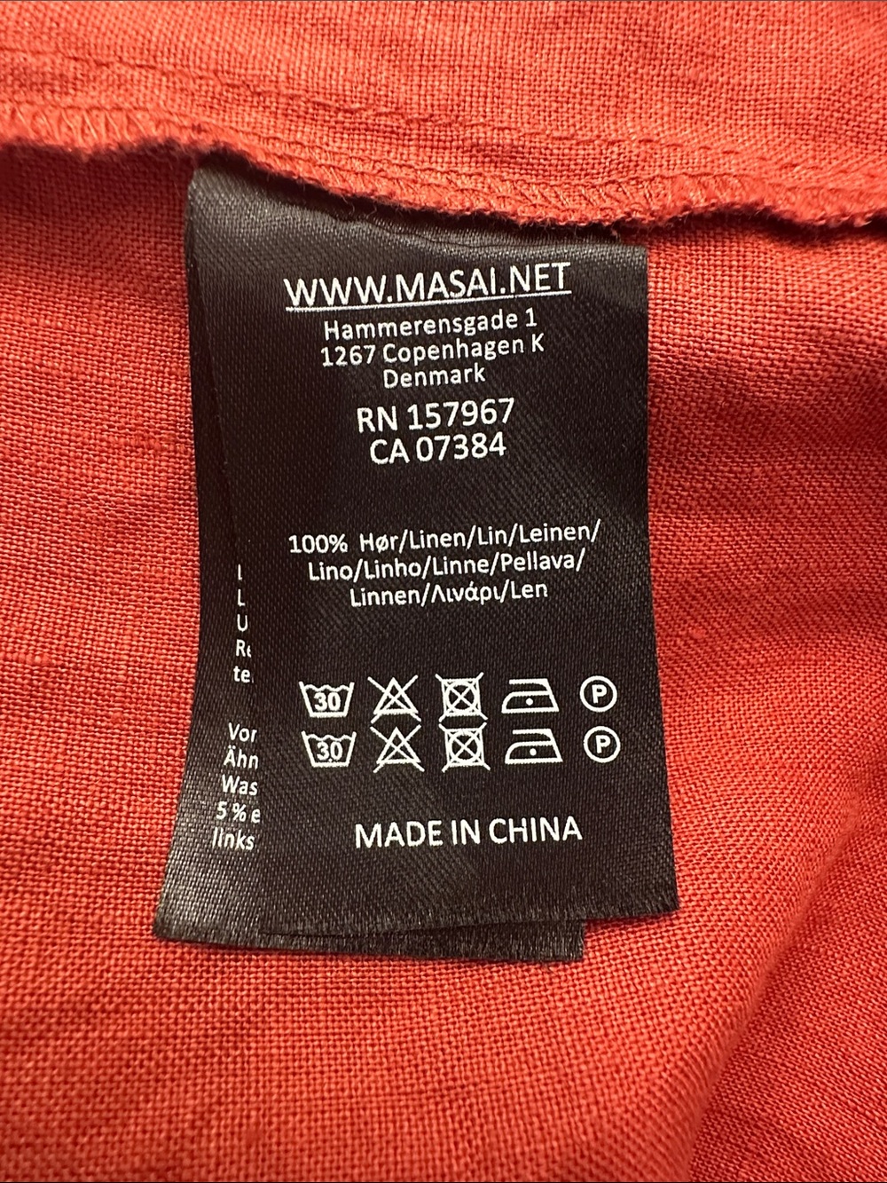 Masai Copenhagen Linen V-Neck Tunic Dress with Pockets, Size M - Picture 5 of 5